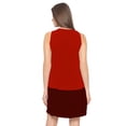 thumbnail image 3 of eloria Women's Georgette Midi Boat Neck Sleevless Pleated Design Summer Dress, Color : Red | Size : XL, 3 of 5