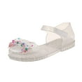 thumbnail image 3 of Gubotare Little Girls Sandals Girls' Princess Mary Jane Flats Jelly Shoes for Dress-Up Dance Party (Silver,Size 11), 3 of 8