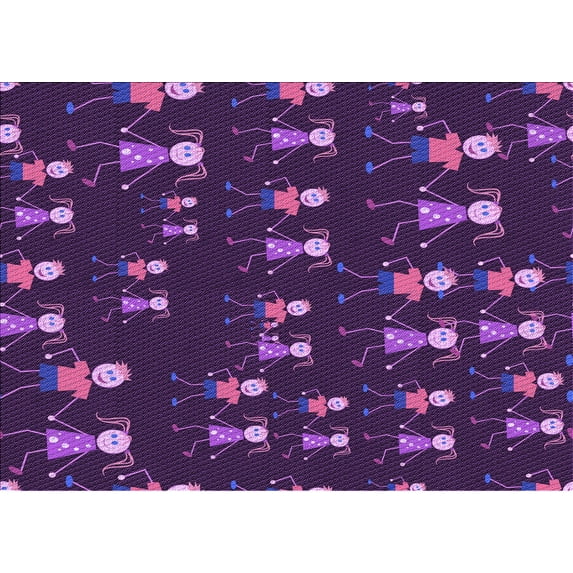 Ahgly Company Indoor Rectangle Patterned Dark Orchid Purple Area Rugs, 8' x 10'