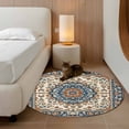 thumbnail image 2 of Round Rugs 4Ft, Orange Blue Boho Southwestern Round Area Rug Washable Indoor Throw Carpet, Antique Ethnic Rustic Soft Non Slip Circle Rug for Kitchen Nursery Room Home Decor Aesthetic, 2 of 8