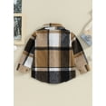 thumbnail image 4 of Bslissey Toddler Baby Boy Girl Casual Plaid Shirt Jacket Long Sleeve Lapel Button Cardigan Winter Coat for Infant 6M 12M 18M 24M 3T 4T Kids Spring Fall Daily Outerwear, 4 of 8