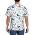 thumbnail image 3 of Bixox Men's Butterfly Printed Short Sleeve Skinny Athletic T-Shirt, 3 of 6