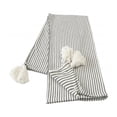 thumbnail image 3 of HomeRoots 516574 Black & White Woven Cotton Striped Throw Blanket, 3 of 4