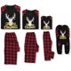 thumbnail image 1 of Conjuntos de pijamas familiares a juego PJ de Navidad con camiseta de manga larga con estampado de letras y pantalones a cuadros rojos Loungewear Adepaton CJWUS-1116, 1 of 5