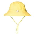 thumbnail image 5 of Aihuaihua Baby Girl Sun Hat Summer UPF 50+ Baby Girl Bucket Hat Wide Brim Summer Outdoor Solid Beach Hats for Kids Yellow,7Y, 5 of 5