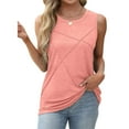 thumbnail image 6 of Yubnlvae Hot Deal: Ruffled V-Neck Blouse - Flowy Office-To-Dinner Top with 50% Off (Summer Essentials), Summer Tank Tops For Women Loose Fit Crew Neck Casual Sleeveless Tops 2025 Trendy, Red1, M, 6 of 9