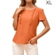 thumbnail image 4 of Qarigey Mujer Camiseta Verano Cuello Manga Corta Volantes Casual Top Suelto Prendas para la parte del cuerpo Naranja XL, 4 of 6