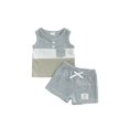 thumbnail image 1 of Argulvti Toddler Boy Summer Clothes Contrast Color Stripe Sleeveless Tank Tops and Shorts 2 Piece Set, 1 of 7