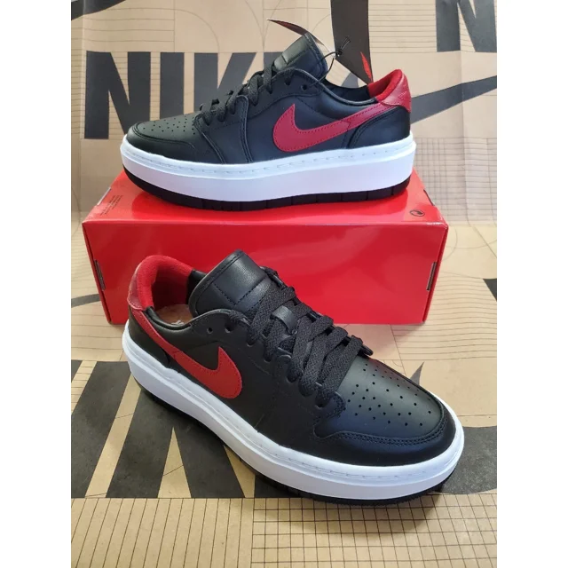 Ni - ke Air Jordan 1 Elevate Low Black Gym Red White Shoes DH7004-061 Women's Size 7