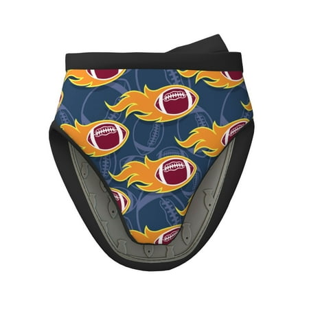 

Tebeau Burning Rugby Balls Print Short Oven Mitts Heat Resistant Silicone Kitchen Mini Oven Mitts Non-Slip Grip Surfaces and Hanging Loop Gloves