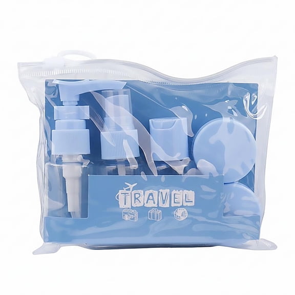 7 Pack Travel Bottles Set for Toiletries, Leak Proof Refillable Containers with Pump Dispenser, Portable Travel Size Bottles for Shampoo, Lotion, Conditioner, Cosmetic
