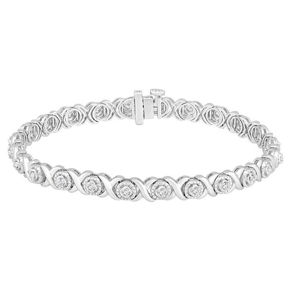 ARAIYA FINE JEWELRY Sterling Silver Lab Grown Diamond Tennis Bracelet (1/2 cttw, E-F Color, VS1 Clarity), 7" for Women
