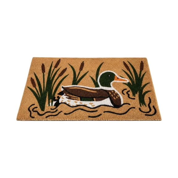 Sitting Duck Coir Outdoor Doormat, Non-Slip Backing Front Door Mat for Entrance, 16"x24"