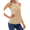 thumbnail image 4 of NFTOEIULA Women Sparkly Sequin Halter Neck Sleeveless Tank Top, 4 of 7