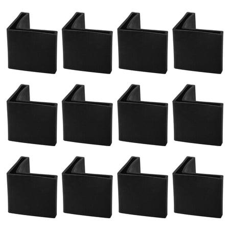 12 Pcs Black Plastic Angle Iron Foot L Shape Edge Leg Protector 50 x 50mm