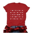 thumbnail image 2 of Meichang T-Shirts de la Saint-Valentin pour Femmes, Imprimé Cœur, Coupe Ample, Manches Courtes, Col Rond, Décontracté, Printemps, Cadeaux de Vacances, 2 of 4