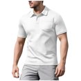 thumbnail image 2 of pstuiky Mangas cortas para hombre, Camisetas para hombre, camisetas casuales básicas de cuello redondo, camisetas de manga corta con bolsillo, blusa de manga corta con cuello vuelto ropa de hombre s, 2 of 5