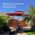 thumbnail image 2 of PURPLE LEAF 10FT Deluxe Round Wood Grain Patio Umbrella, Large Offset Cantilever Umbrella with 360° Rotation, Black Red, 2 of 13