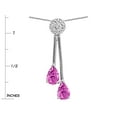 thumbnail image 3 of Star K� Double Drop Pear Shape Ball Bar Created Pink Sapphire Pendant Necklace, 3 of 9