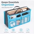 thumbnail image 3 of 1-Pack Women’s Purse Organizer Insert with Zipper Handles, Multi-Pocket Handbag Tote Liner, Travel Bag-in-Bag Storage Insert TIKA, 3 of 7
