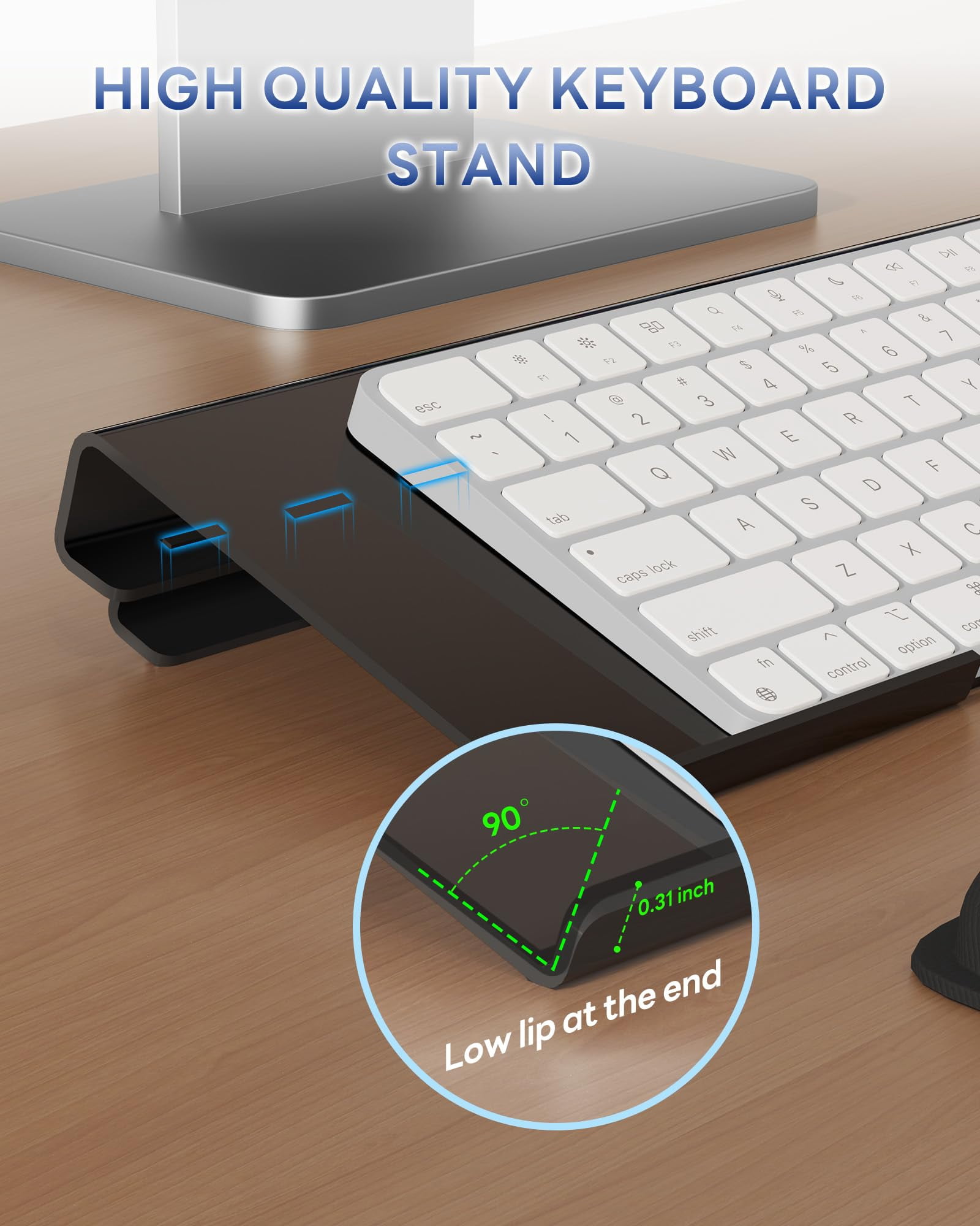 Computer Stand For Desktop  2-level Height Adjustment Wrist Rest Non-slip Key Board Riser Pad Office Gaming And Home Desks