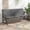 Gray, variant on Costway Patio Glider Bench for 3 Swing Gliding Loveseat with Curved Teak Armrests for Porch Brown