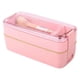 thumbnail image 1 of Wheatss Straw Lunch Box Transparent Lid Double Layer Plastic Lunch Boxes, 1 of 2
