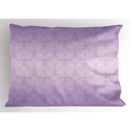 Standard Lilac Lilac Pillow Sham Monochromatic Pattern with Baroque Swirl Motifs Renaissance Style Vintage Revival Tile, Decorative Standard Size Printed Pillowcase, 26 X 20 Inches, Lilac, by Ambesonne ()