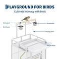 thumbnail image 4 of Garvee jaula para loro de 60 pulgadas, aviario blanco de hierro con base removible y ruedas, techo de juego, percha de cuerda y tazones de comida, 4 of 7