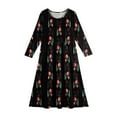 thumbnail image 4 of Inglocry Girls Maxi Dress Casual Holiday Long Dresses with Pockets Round Neck Cute Dresses For Teens 5-14 Black 9-10Y, 4 of 4