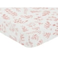 thumbnail image 3 of Sweet Jojo Designs Botanical Pink and White Fitted Crib Sheet, 3 of 6