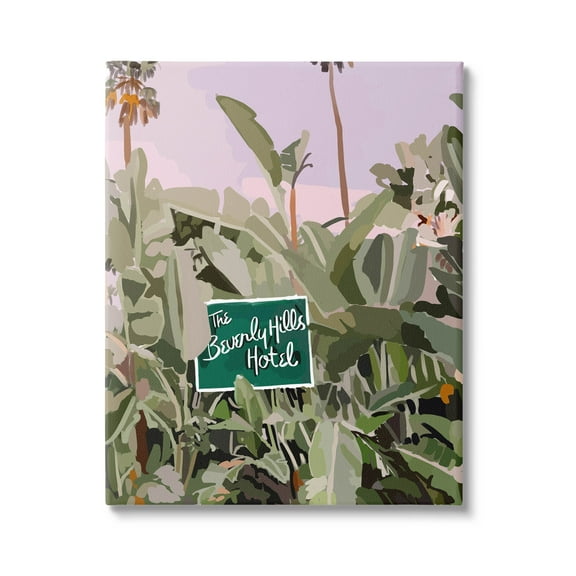 Stupell Industries Beverly Hills Tropical Vacation Graphic Art Gallery Wrapped Canvas Print Wall Art, Design by Amelia Noyes