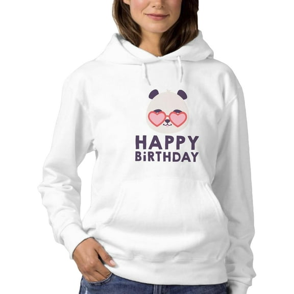 Happy Birthday Panda. Hoodie Women -SPIdeals Designs, Female Small