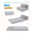 thumbnail image 2 of 3-in-1 Folding Sofa Bed for Kids,Tri Folding Floor Toddler’s Mattress Fold up Sofa Bed,Child Foldable Futon Mattress,Folding Couch for Kids,Grey, 2 of 7
