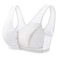thumbnail image 3 of Swuxness Women's Front Closure Wireless Bra, Womens Plus Size Bras, Women Front Closure Plus Size Breathable Comfortable Soft Everyday Wear Bra White, 46/105C, 3 of 5