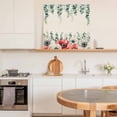 thumbnail image 6 of White Red Flower Framed Canvas Wall Art, Green Eucalyptus Leaf Vintage Linen Farm Plant Wall Art Painting for Living Room Bedroom Home Decor, 16”x16”, Office Artwork Print, 6 of 9