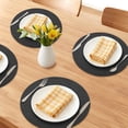 thumbnail image 2 of Placemats Set of 6 Leather Placemats for Kitchen Dining Table Placemats Wipeable Table Mat Black 13x13inch, 2 of 6