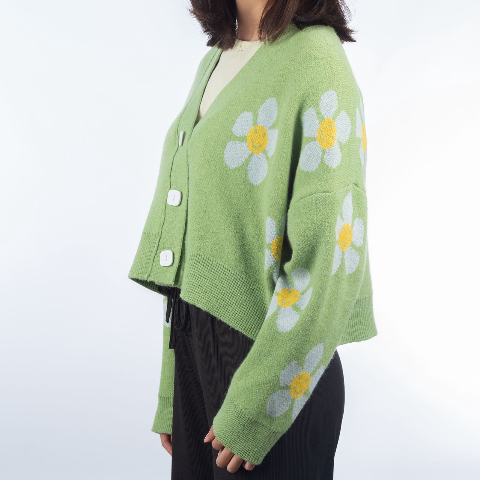 Chicuu Women Sweater Flower Long Sleeve 