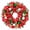 Red, variant on Waipfaru Christmas Wreath for Front Door, 20”Red and Green Ribbon Wreath with Ornaments, Whimsical Holiday Decor for Entryway, Wall and Fireplace Mantel