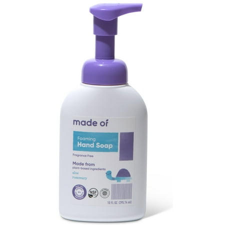 MADE OF Foaming Organic Castile Hand Soap, NSF Organic and EWG Verified, Fragrance Free, 10 (Best Foaming Hand Soap)