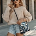 thumbnail image 4 of LedBack Elephant Print Leather Shoulder Purse for Women Crossbody, Zipper Hobo Bag Messenger Purse Medium Size Satchel Purse with Adjustable Strap, Blue, 4 of 7