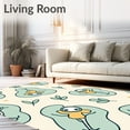 thumbnail image 2 of ODIKA 3'x5' Machine Washable Non-Slip Area Rug, Jungle Storytime with Playful Animal Friends and Botanical Accents High Traffic Rug, Ivory, 684076, 2 of 7
