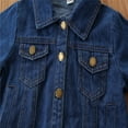 thumbnail image 6 of SGMVNU Toddler Boys Girls Jean Jacket Kids Denim Jacket Long Sleeve Button Top Coat Casual Outerwear, Y2K Jean Jackets for Spring Fall(Size 4-5 Years, nz1023_B-Blue), 6 of 9