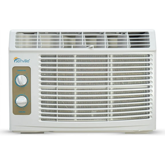 Senville 5,000 BTU Window Air Conditioner, Energy Efficient, Single Room Cooling, 150 Sq. Ft., White