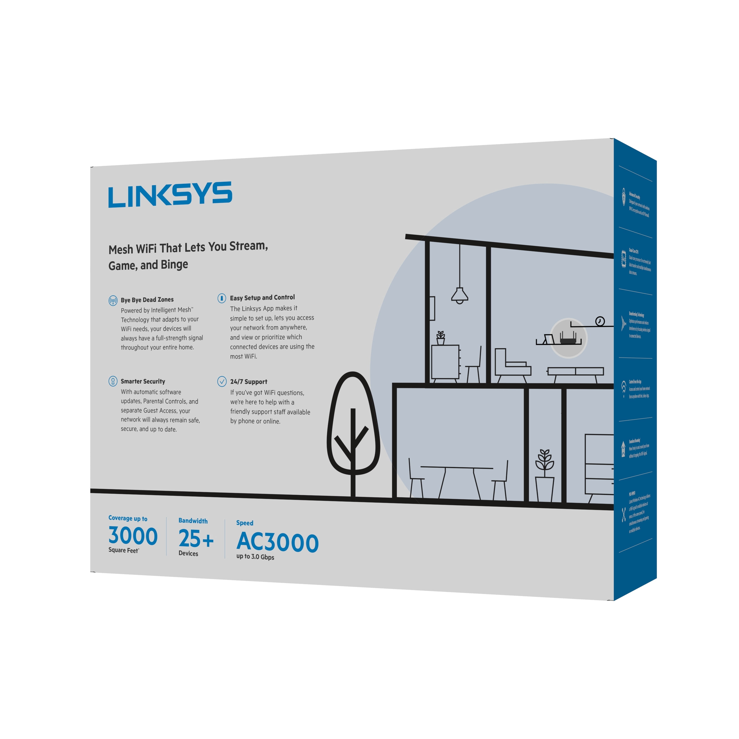 Linksys Mr9000 Max Stream Ac3000 Tri Band Mesh Wifi 5 Router Black Walmart Com Walmart Com