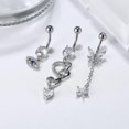 thumbnail image 5 of Heyone 8pcs Stainless Steel Dangle Belly Button Rings For Women Evil Eye Cz Navel Rings Barbell Cz Body Piercing Jewelry 14g, 5 of 5