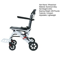 Lightweight Foldable Transport Wheelchair with Handbrakes and Wheels