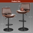 thumbnail image 5 of LainTene Set of 2 Swivel Bar Stools with Bentwood Back, Adjustable PU Leather Bar Chairs for Kitchen Island, Counter or Dining Room, Black, 5 of 7