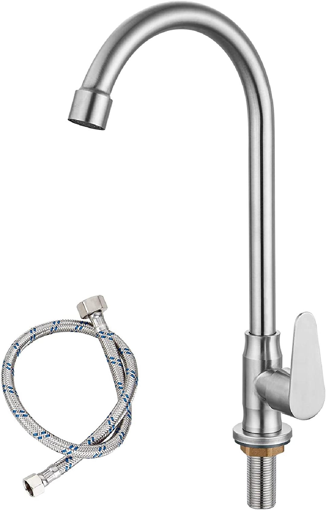 Brushed Nickel Kitchen Faucet Cold Water Only SUS304 Stainless Steel