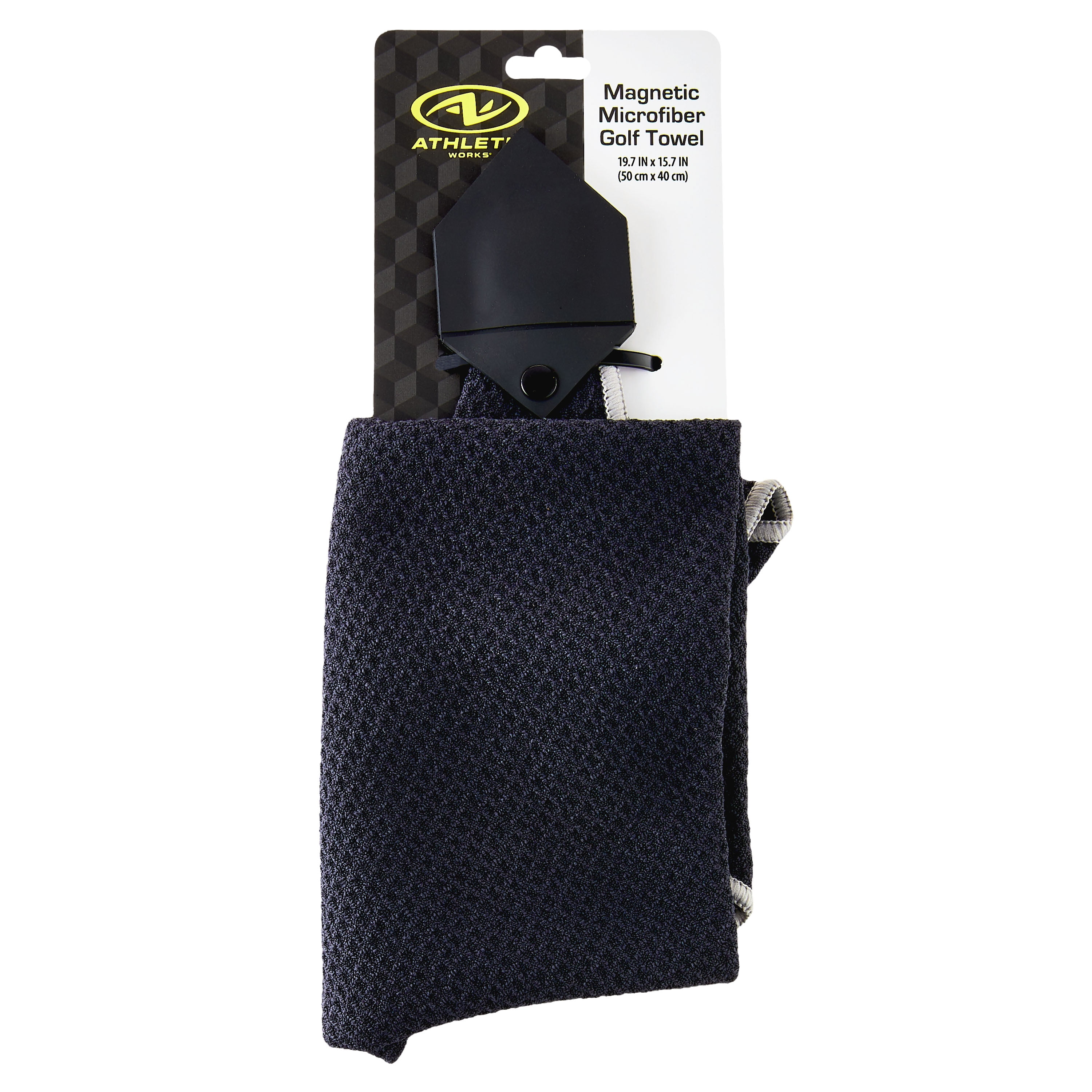 (2 pack) Athletic Works Magnetic Microfiber Golf Towel – Black, Ultra-Absorbent Towel with Strong Magnet for Golf Bags & Carts